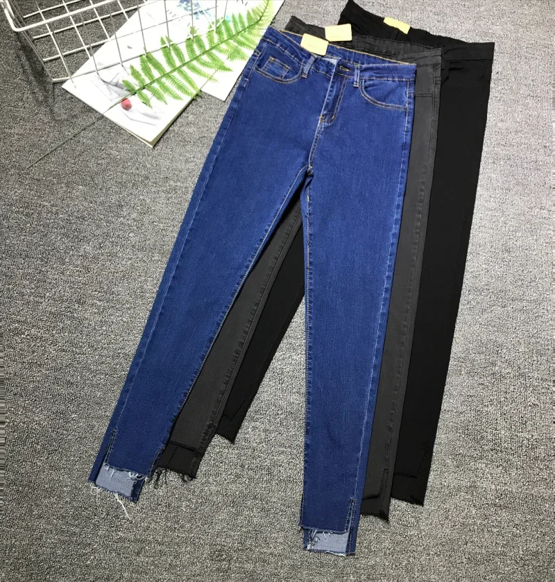 Cheap wholesale 2018 nowa jesienno-zimowa gorąca sprzedaży moda damska casualowe spodnie jeansowe G331 — zdjęcie 2