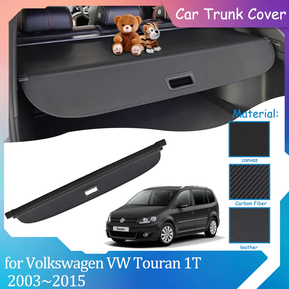 Car Trunk Covers for Volkswagen VW Touran 1T 2003~2015 2004 2005 Retractable Waterproof Curtain Shelter Cargo Pad Accessories