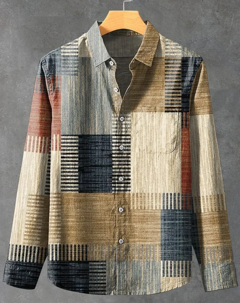 New Art Abstract Men's Shirt 3D Printing Unisex Casual Fashion Long Sleeve Shirt Oversized Unisex Clothing Ethnic Style Series H