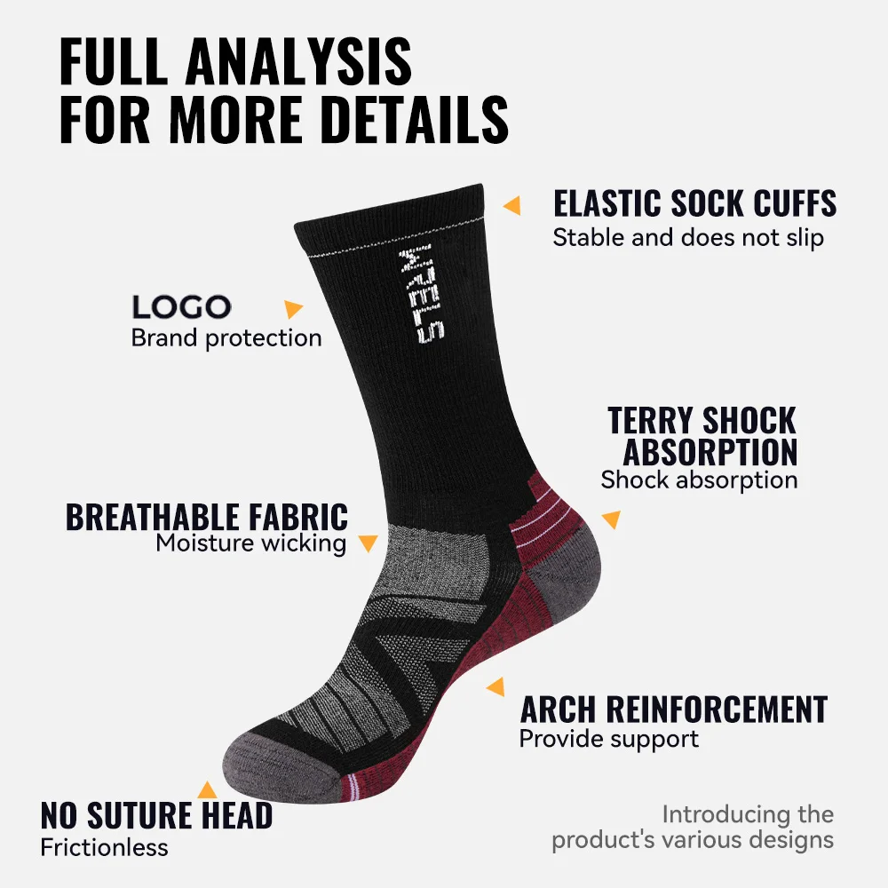 WRELS 1/2/3 ميرينو جوارب من الصوف. الحرارية الدافئة طاقم الشتاء التمهيد جورب الرطوبة فتل تنفس الأداء سميكة الصوف جوارب للمشي لمسافات طويلة #6