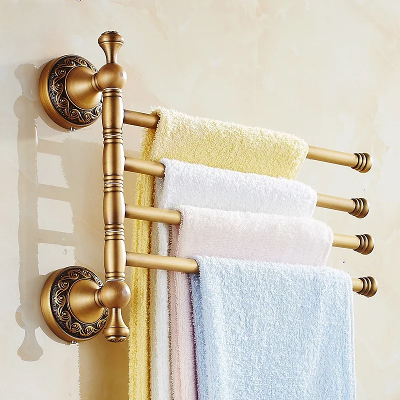 Bathroom Accessories Towel Holder Antique Bronze Movable Bath Towel Rack Bathroom Hardware 8024DH-4
