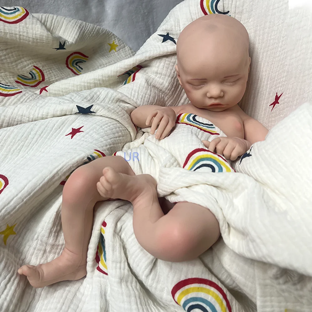 Muñeca bebé reborn de 17 pulgadas, de silicona súper suave y de cuerpo completo, de color malvavisco tierno, para coleccionistas, regalo para entusiastas de las muñecas