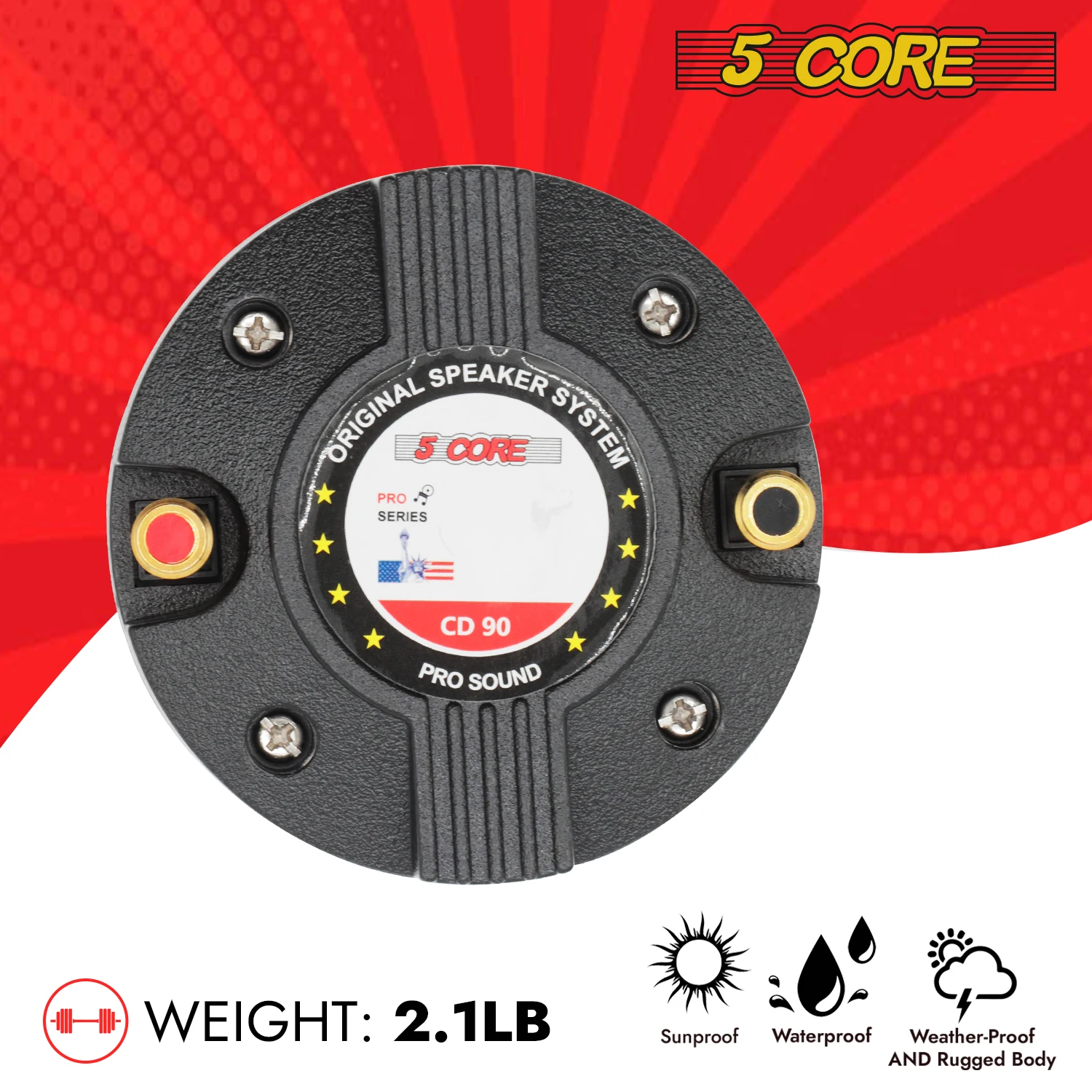 5 Core Compression Driver Titanium Voice Coil 200W Peak Audio Horn Speaker Tweeter System Super Loud CD 90 view 6