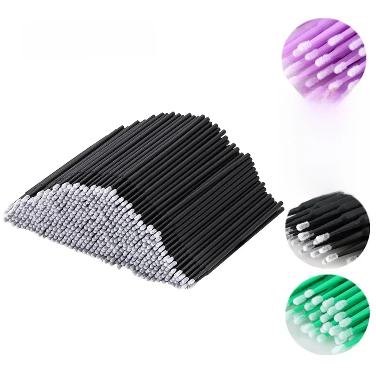 500/1000PCS Wimpern Reinigung Pinsel Hoch Bunte Schönheit Make-Up Sauber Entferner Werkzeug Großhändler Kristall Pinsel Wimpern Micro Pinsel