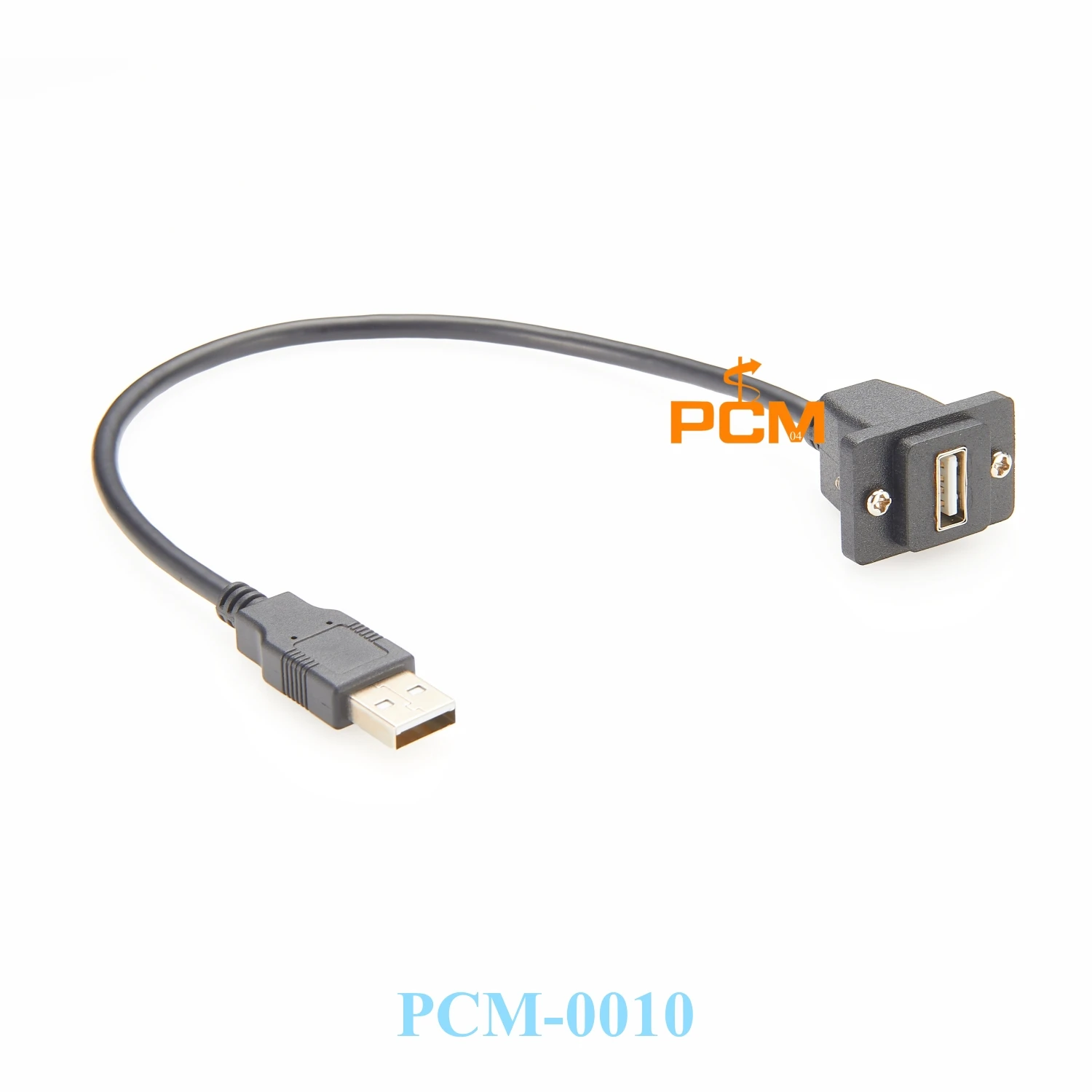 USB2.0 screw locking patch panel mount extension cable, USB2.0 male to female cable, 480Mbps, for faceplate installation