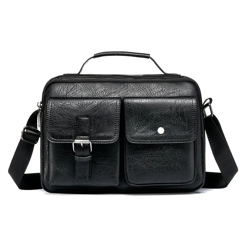 Moda męska torba Vintage nowy człowiek dużego ciężaru torba PU skórzana torba na ramię męskie torby typu Crossbody projektant duże torebki — zdjęcie 2