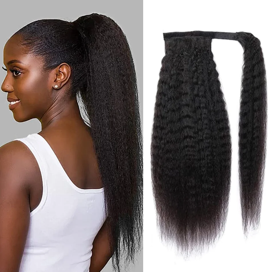 

100 г наращивание человеческих волос с конским хвостом, странные прямые волосы с оберткой вокруг конского хвоста, 100% человеческие волосы Remy, наращивание хвоста для женщин