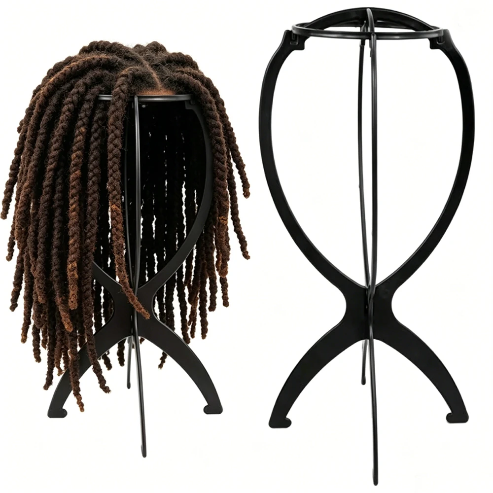

1/2/3pcs Adjustable Folding Wig Stand - Portable Plastic Hat Display Durable Fashion Model Holder for Barbershop