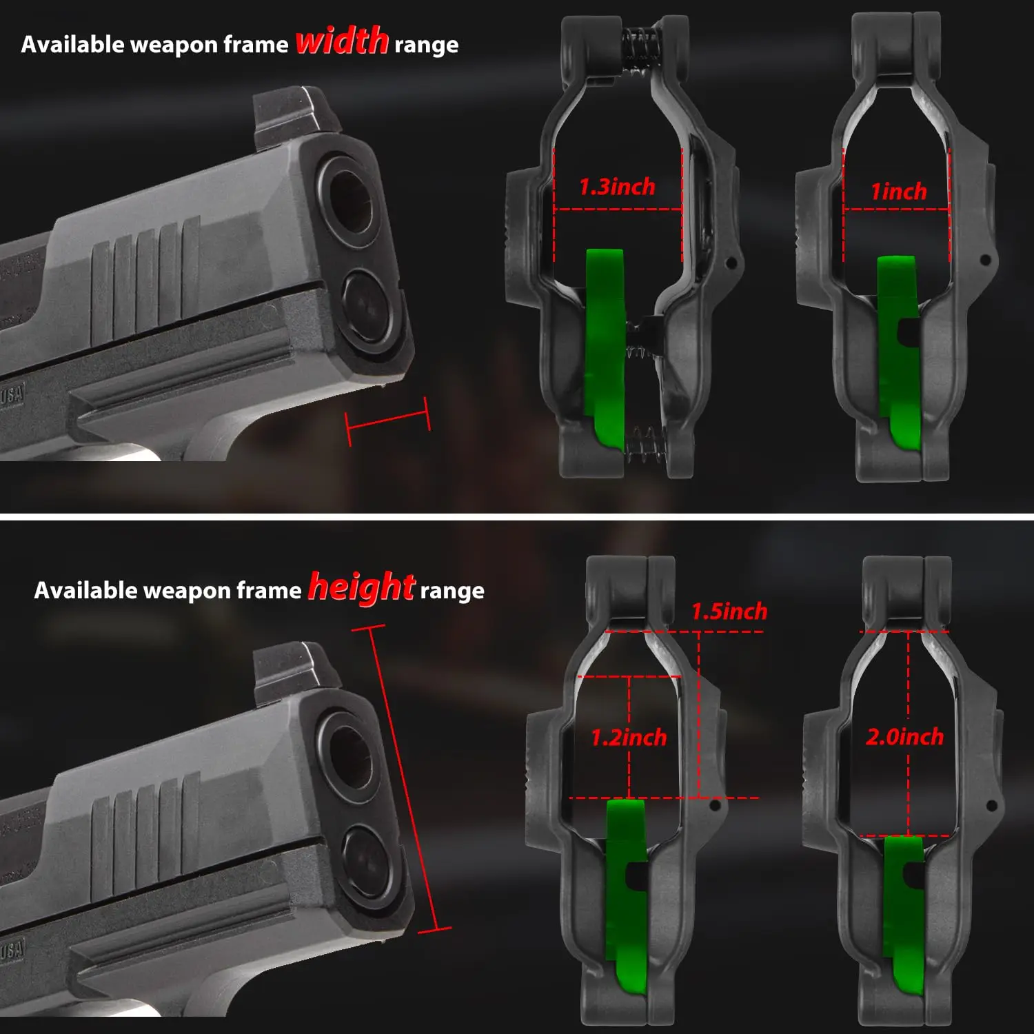 Кобура Mega-Fit Tactics подходит для самых популярных полноразмерных и компактных пистолетов, система блокировки триггерной защиты, удержание уровня II, черный