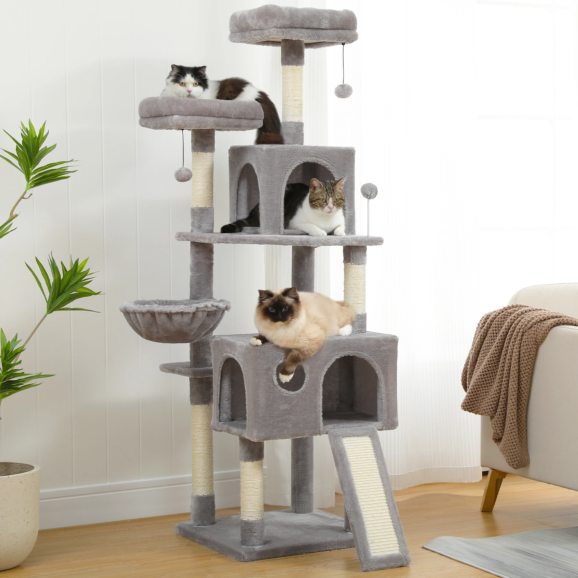 Imagem -02 - Tipos de Entrega Doméstica Cat Tree House Tower Condomínio Cat Scratching Post para Indoor Kitten Jumping Toy com Escada Jogando Árvore 9