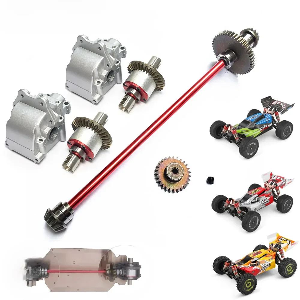 Upgrade-Teile Wltoys 124019 124018 124016 124017 144001   1/12 1/14 RC Auto Metall Hauptzentrale Achse Antriebswelle Differentialgetriebe