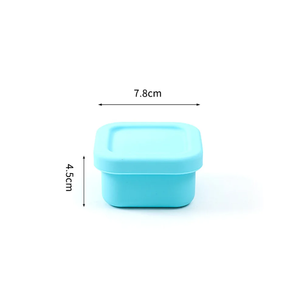 Square Food Supplement Salad Box Children\'s Lunch Snacks Dip Box Silicone Independent Ice Tray Easy to Release Bento Box