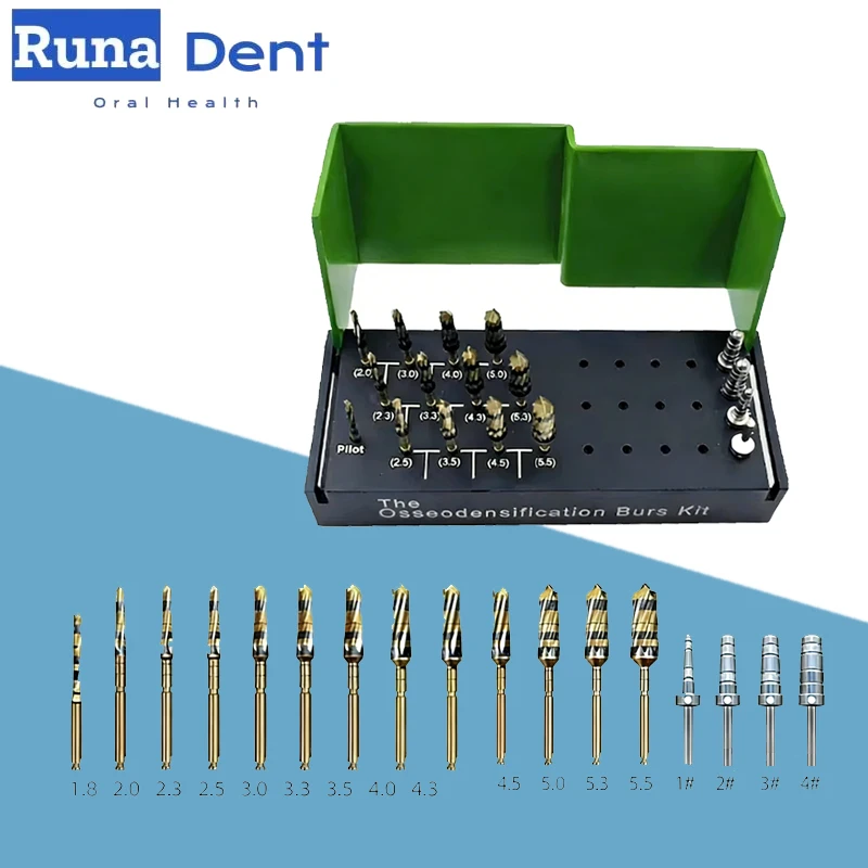 

Набор высокоточных зуботехнических сверл для имплантации, фрезы для остеоденсификации, хирургические стальные инструменты для альвеолотомии и синус-лифтинга для использования в зуботехнических лабораториях