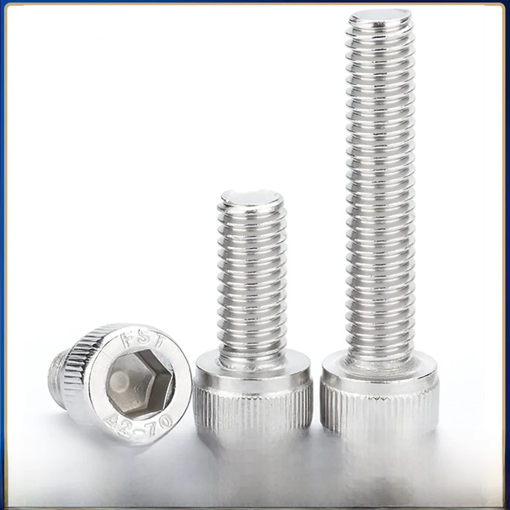 2/5/10/50pcs DIN912 M1.4 M1.6 M2 M2.5 M3 M4 M5 M6 M8 M10 A2-70 304 Allen En Acier inoxydable À Six Pans Creux Vis À Tête Cylindrique Boulon