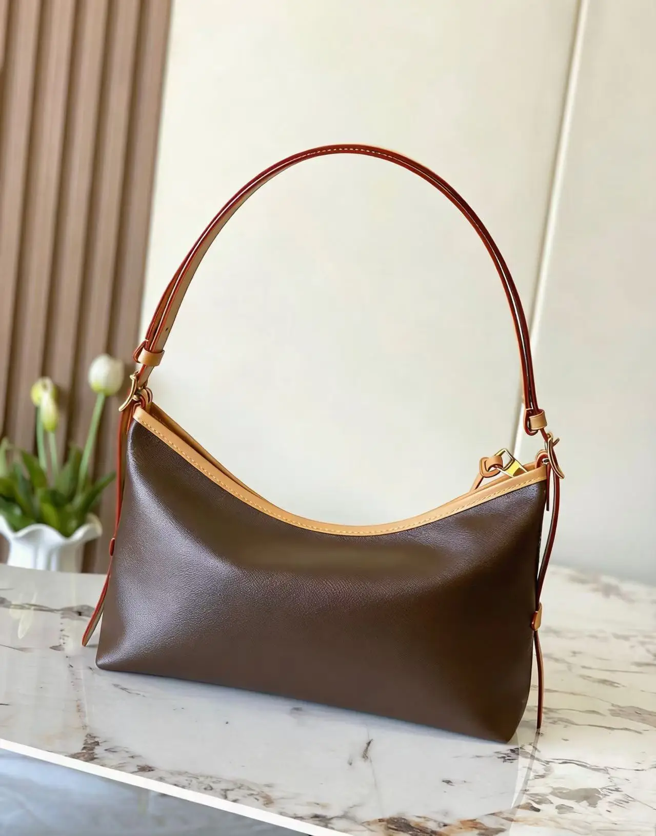 

26 New Classic Brown Women Canvas Shoulder Bag Vintage Shoulder Bag High Quality Casual Commuter Bag (Size:33-20-10cm) No Box 5A