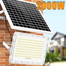 2000W New LED Flood Lamp Street Wall Solar LED Solar Light Outdoor Remote Control Waterproof For Garden Path Landscape Spotlight