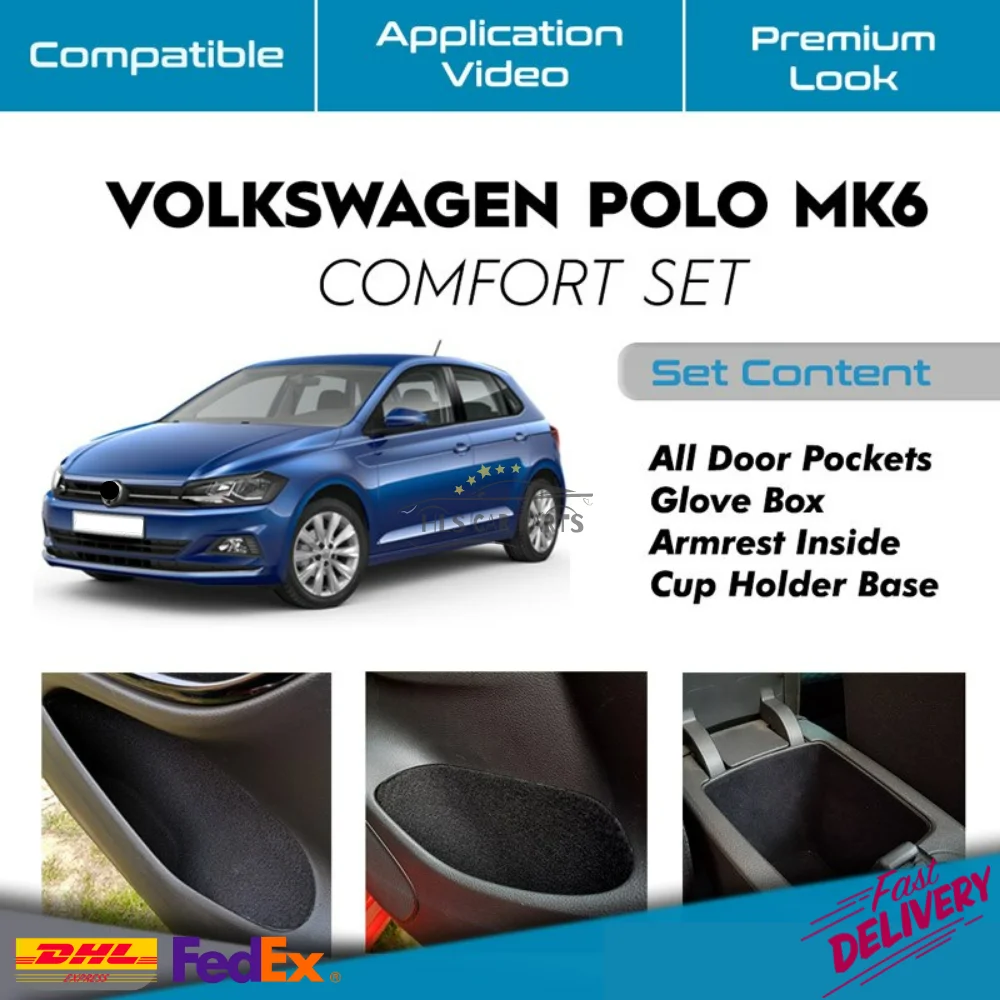 

For VW Polo MK6, Self Adhesive -Laser Cut Fabric Acoustic Insulated Car Vibration Isolation, Noise Muffler Free Shipping