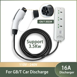 BYD-MG4 Hyundai carro elétrico, soquete de três furos para acampamento ao ar livre, EV para carregador de saída AC, descarga V2L GBT para os EUA