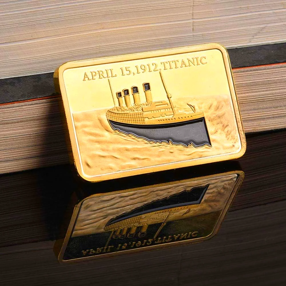 1 أوقية الذهب يرتدون السبائك بار سبيكة الذهب الطبقات المعادن الفن بار التذكارية عملة تذكارية الهدايا للتجميع #4