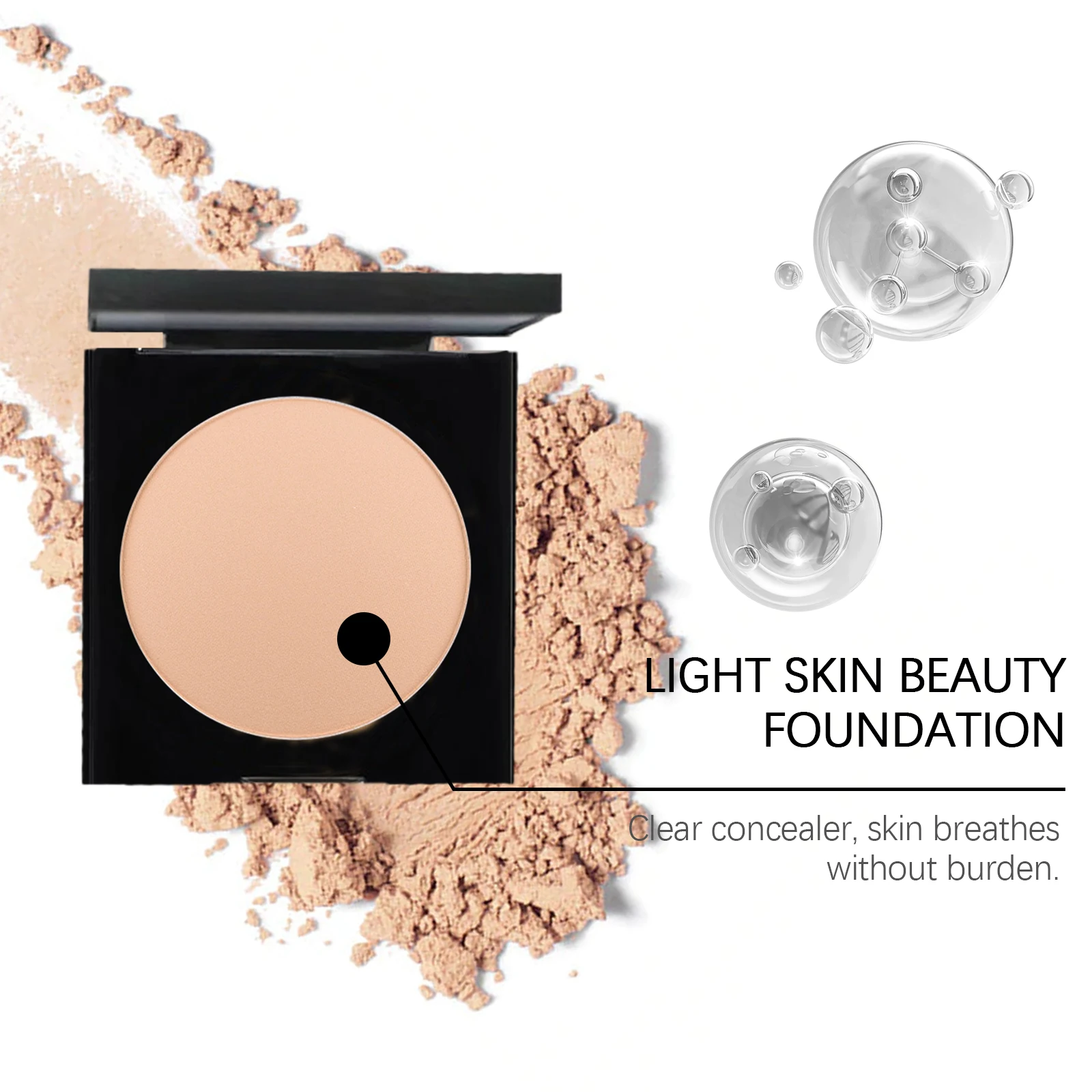 Vitamin E Light Skin Beauty Foundation Hyaluronic Acid Moisturizing Concealer Brightening Even Tone Lightweight Long Wear Flawless Face Base Makeup