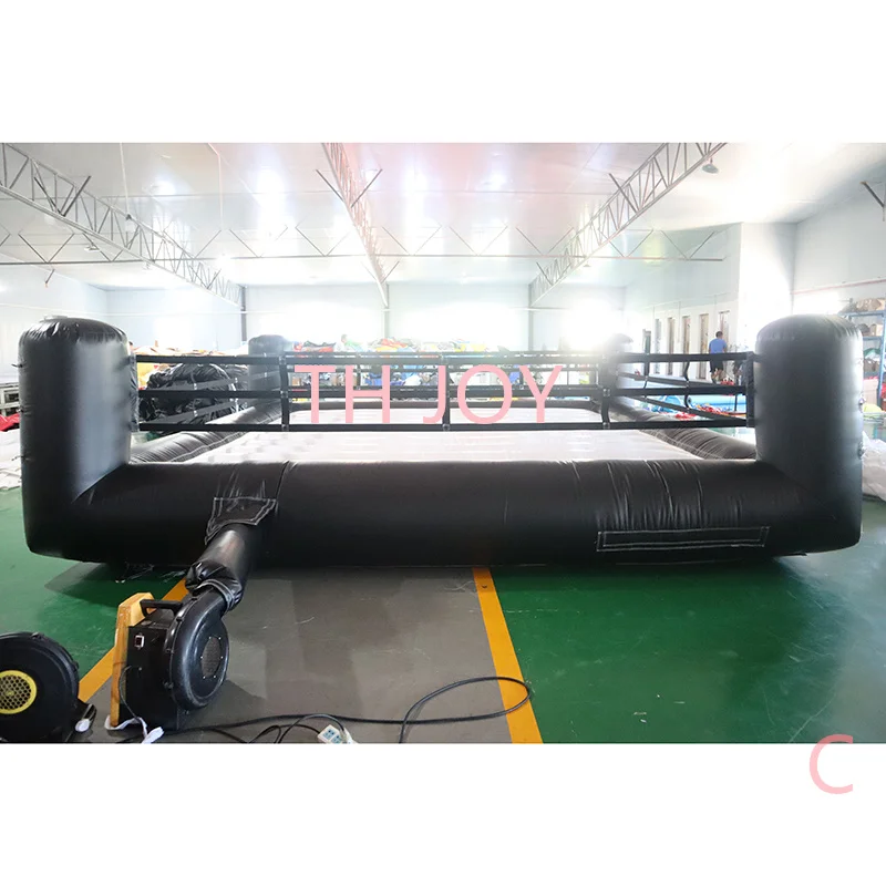 شحن جوي سريع إلى الباب، منطقة حلقة ملاكمة نطاطة تفاعلية خارجية قابلة للنفخ، لعبة مصارعة كبيرة قابلة للنفخ 5 × 5 م للبيع