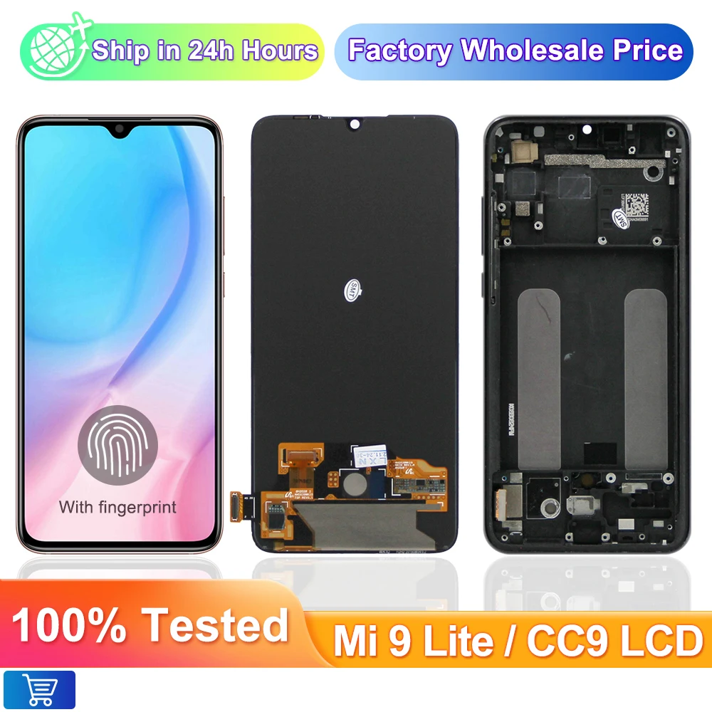 6.39\'\' AAA+ Super AMOLED Display for Xiaomi Mi CC9 LCD Display for Xiaomi Mi 9 Lite M1904F3BG Touch Screen Digitizer Screen