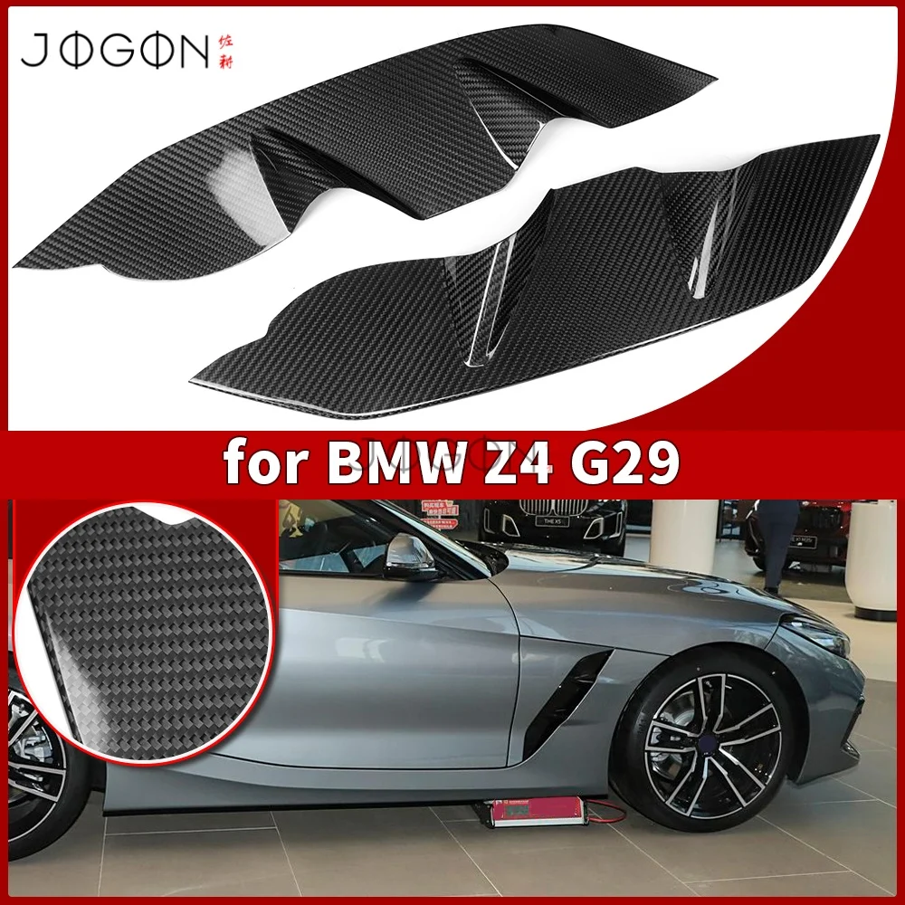 For BMW Z4 G29 M40i Roadster 2019+ Real Carbon Fiber Side Fender Vent Air Intake Cover Stick-on Interior Accessories