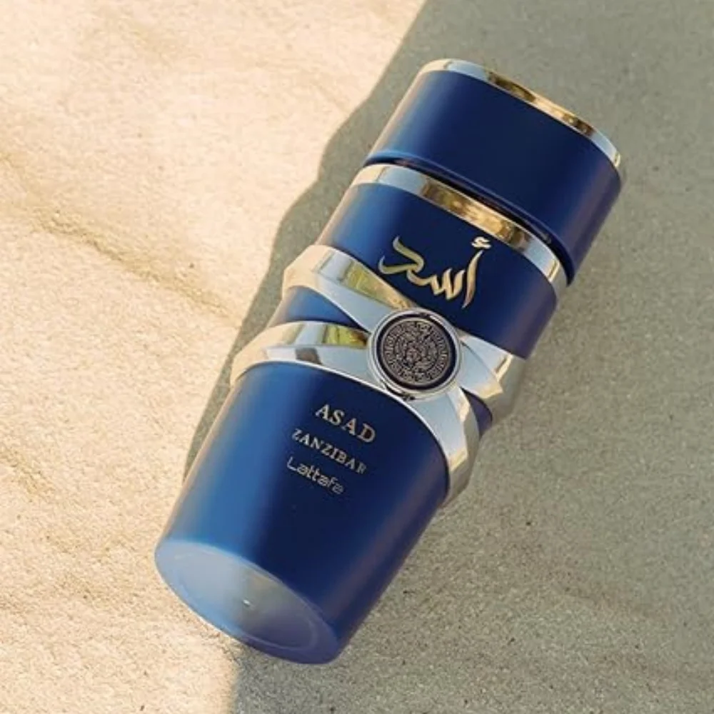 Lattafa asad zanzibar blue edition für männer eau de parfum spray 3,4 unzen würziger duft warme note von premium luxus duft