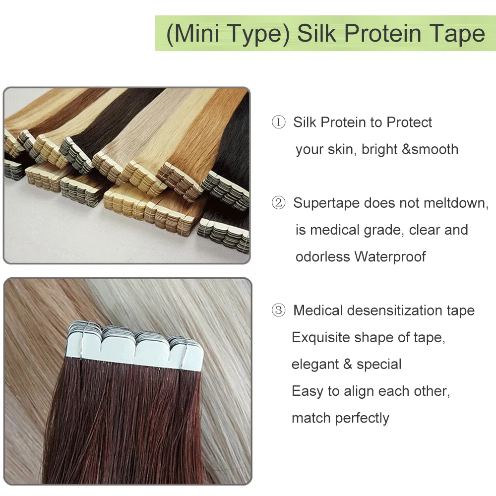 ShowCoco Invisible Tape Extensions 12A Virgin Remy Tape In Human Hair Extension Protein 2-3 Years One Donor Cuticle Tape Ins