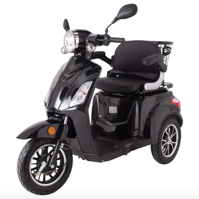 Patinete eléctrico ZT500 de tres ruedas, Scooter de movilidad con pantalla LED, color negro brillante, 900W, novedad