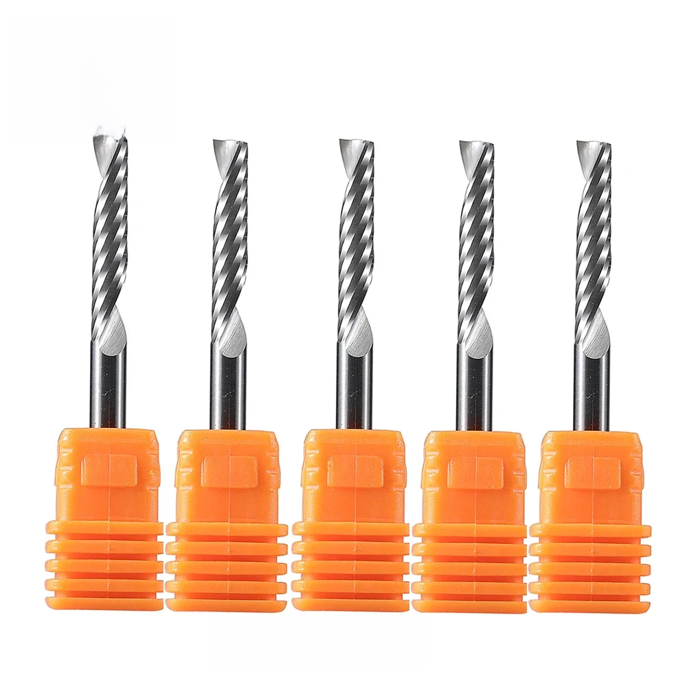 Dreanique 5 teile/lose 1 flöte spiral fräser cnc werbung gravur bit für holz bearbeitung acryl