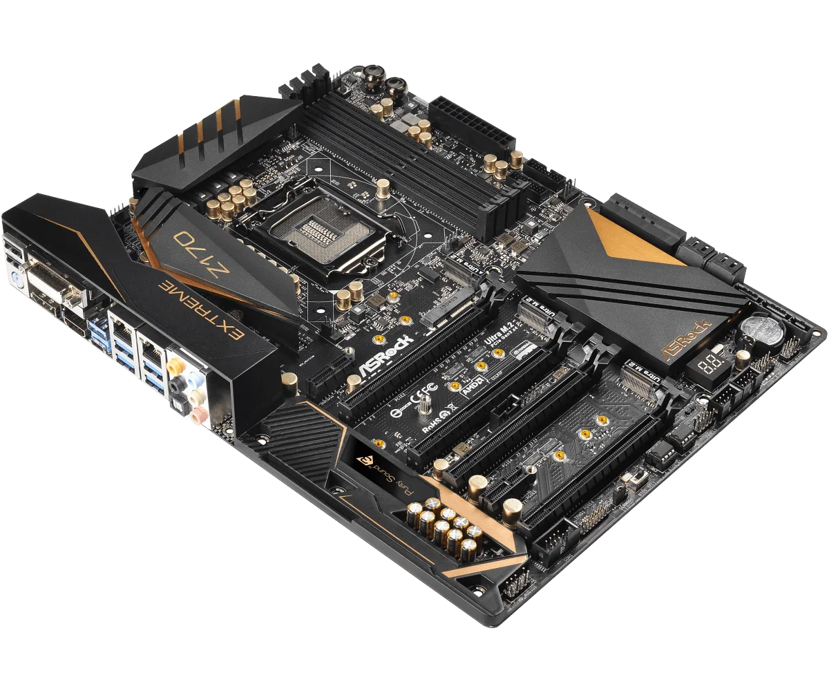 Imagem -02 - Asrock-motherboard Z170 Extrema Mais Intel Z170 Lga 115 Ddr4 64gb Núcleo de Apoio I56500 I77700k Cpu Pci-e 3.0 Usb M.2 Hdmi Atx