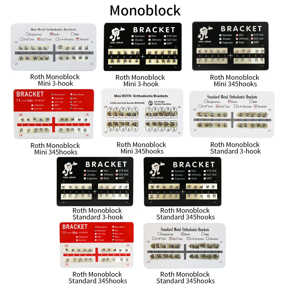 

1Pack 20Pcs Roth 022 Orthodontic Brace Bracket 3Hook/345Hooks Standard Mini