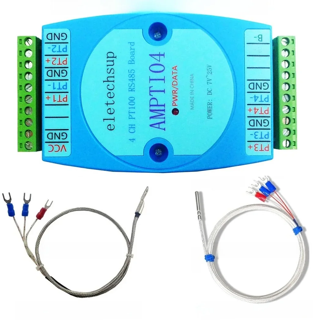 4CH -40 ~ 300 stopni Celsjusza PT100 RTD czujnik temperatury moduł kolektora RS485 analogowe odczyt Modbus RTU PLC karta rozszerzeń — zdjęcie produktu 7