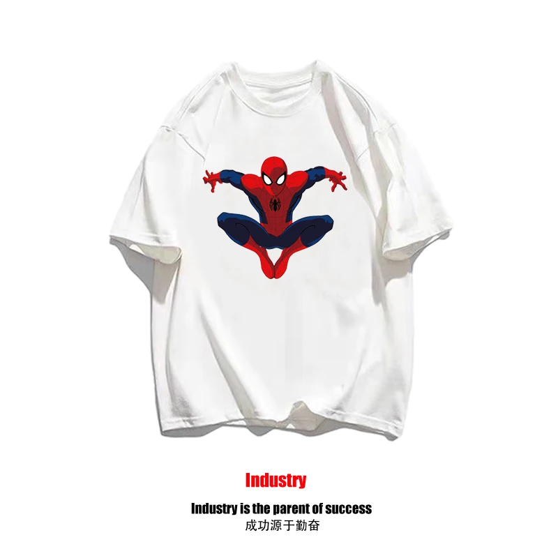 Spiderman Short Sleeve Men And Women T-shirt Summer New Superhero Tshirt Clothes Cotton loose  Top Tide Streetwear Tees Unisex