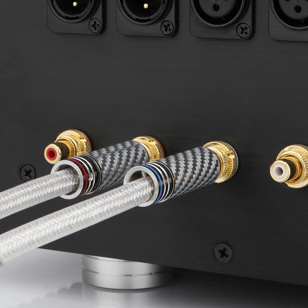 Núcleo plateado de cobre OCC de alta gama QED Signature 4N con conectores RCA chapados en rodio