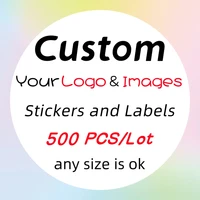 500 Uds. Pegatinas personalizadas y logotipo personalizado, pegatinas para cajas de regalo de cumpleaños y bodas, diseña tus propios pegatinas, pegatinas personalizadas