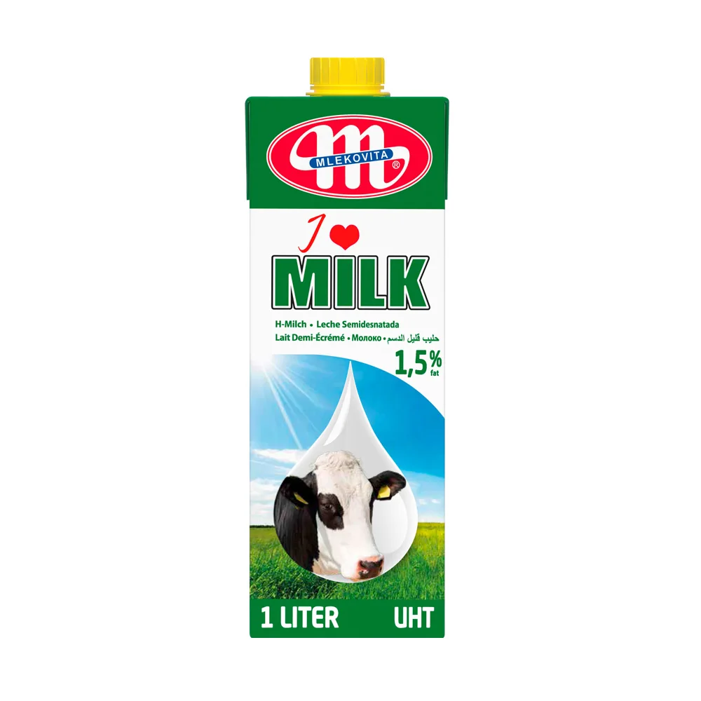 Mlekovita I love milk low fat imported sterile milk 1.5% 1L 12 mouth