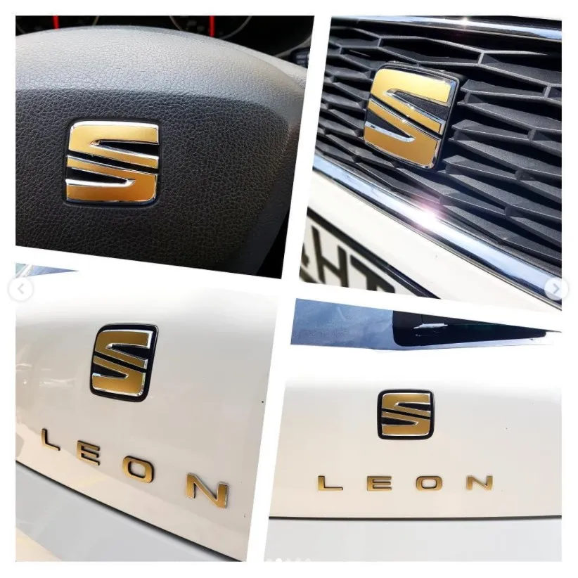 Emblem Logo Sticker Set- Seat Leon Compatible With MK2/MK3/MK3,5-Pressure Waterproof Long Lasting Vinyl Foil With Vinyl Adhesive