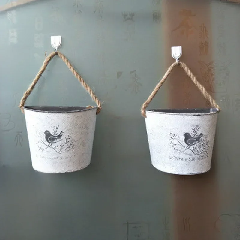 Vase à fleurs mural suspendu, 1 pièce, panier de fleurs mural, décoration de jardin Rural pour la maison, décor de fleurs