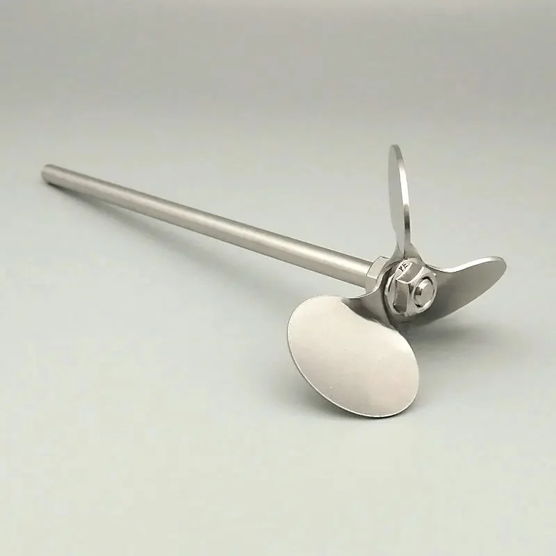 1 Satz Labor-Edelstahl-Dreiblatt paddel mit Rührstab, Durchmesser 40mm bis 120mm Rühr klinge
