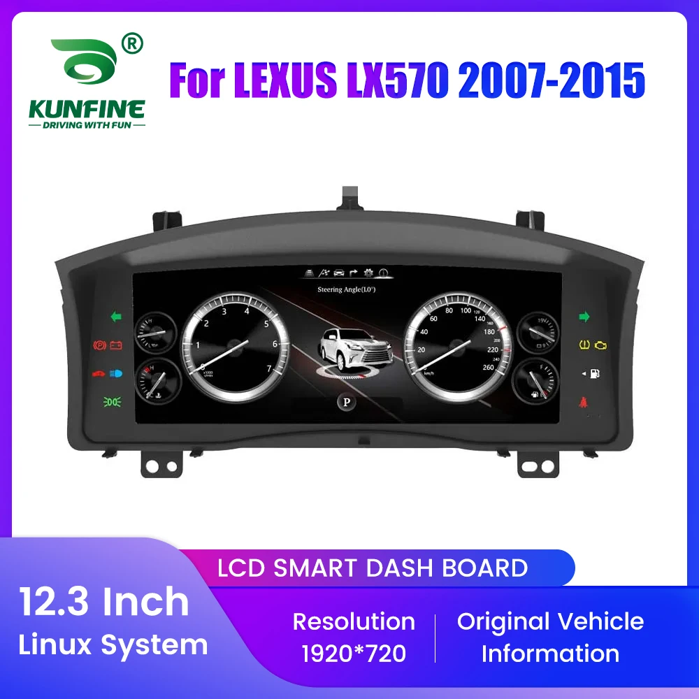 

12.3" LCD Car Digital Dashboard Cluster For LEXUS lX570 2007-2015 Virtual Instrument Panel Speedometer Cockpit Meter Upgrade