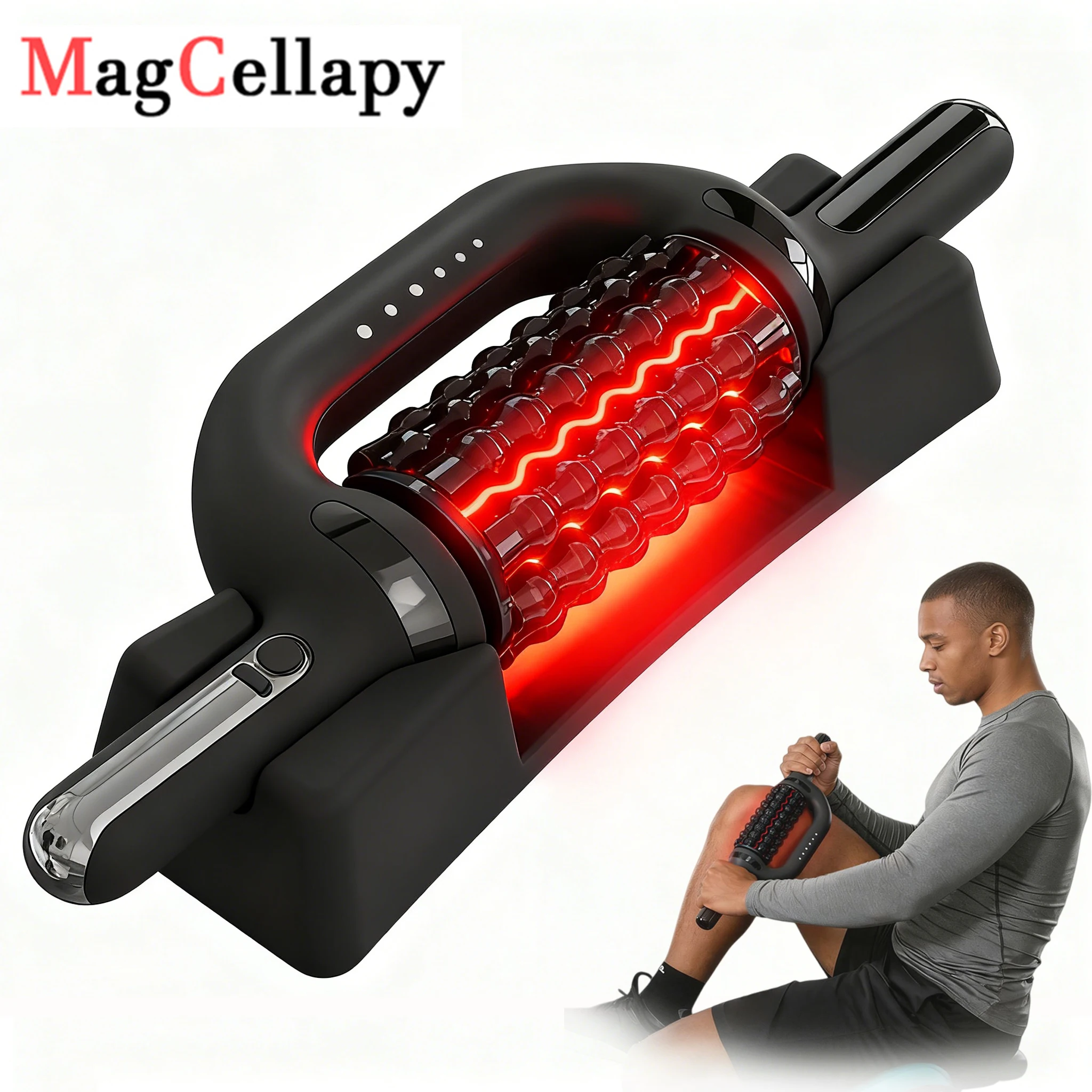 

Электрический роликовый массажер с функцией красного света и подогрева для глубокого расслабления мышц, снимает общую усталость, перезаряжаемый