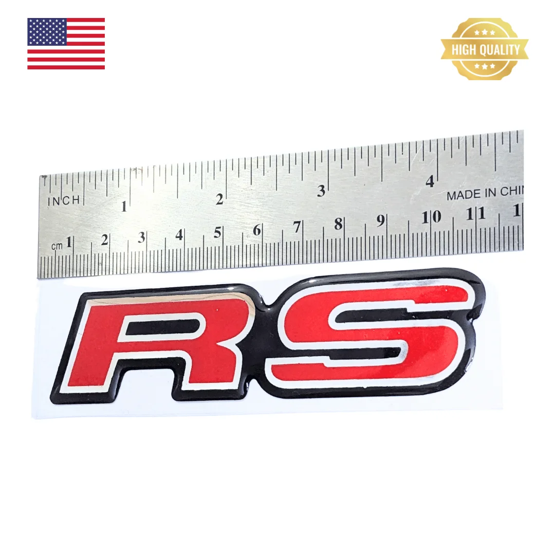 3D RS Sticker Logo Emblem Universal Attachment