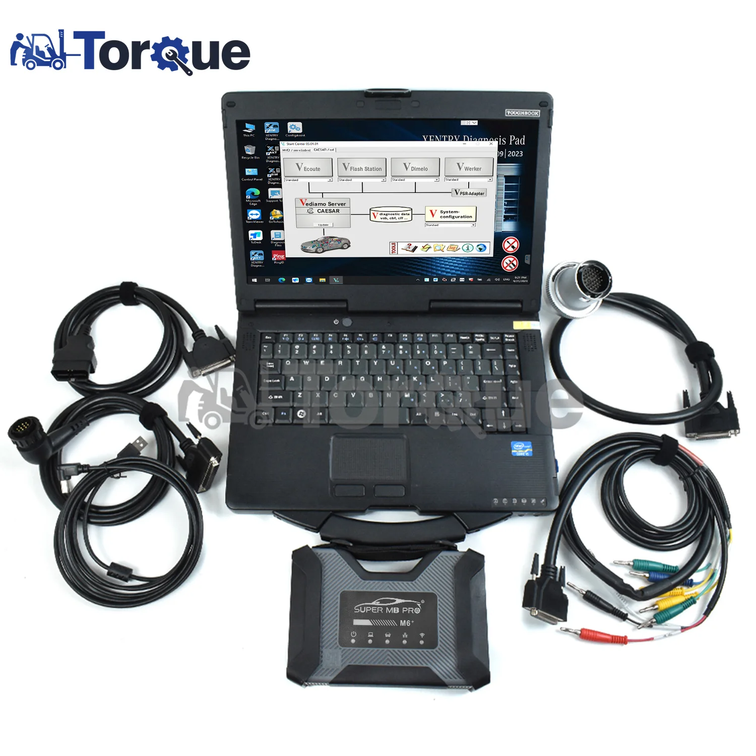 

For SUPER MB PRO M6 PC with Multiplexer + Lan + OBD2 16pin Main Test SSD Wireless Star Diagnosis Tool With CF54 laptop