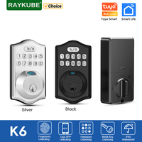 RAYKUBE K6 Tuya BLE Waterproof Smart Deadbolt Electronic Door Lock Fingerprint Password Digital Lock APP Control for Smart Home