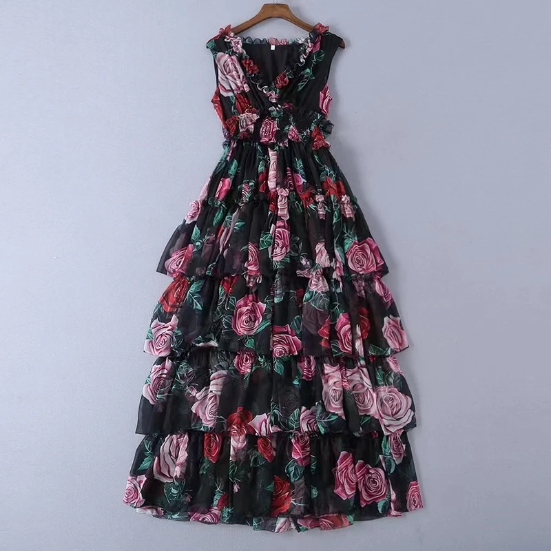 

Newest Fashion 2024 Women's Dress Chiffon V-neck Casual Party Club Summer