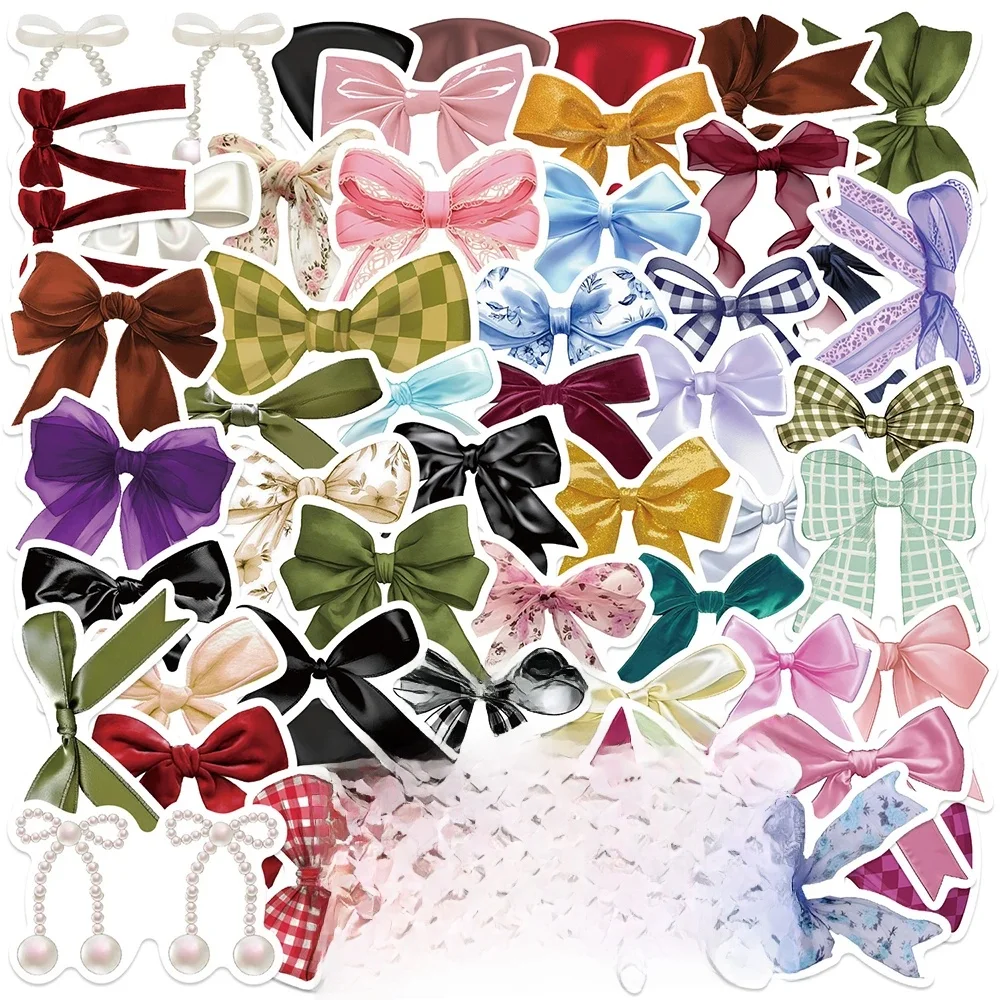AliExpress Kpustyle 10/30/50pcs Cute Cartoon Bowknot Stickers Graffiti Decoration Coquette Bows Decals Scrapbook Luggage Laptop Guitar Bike Sticker