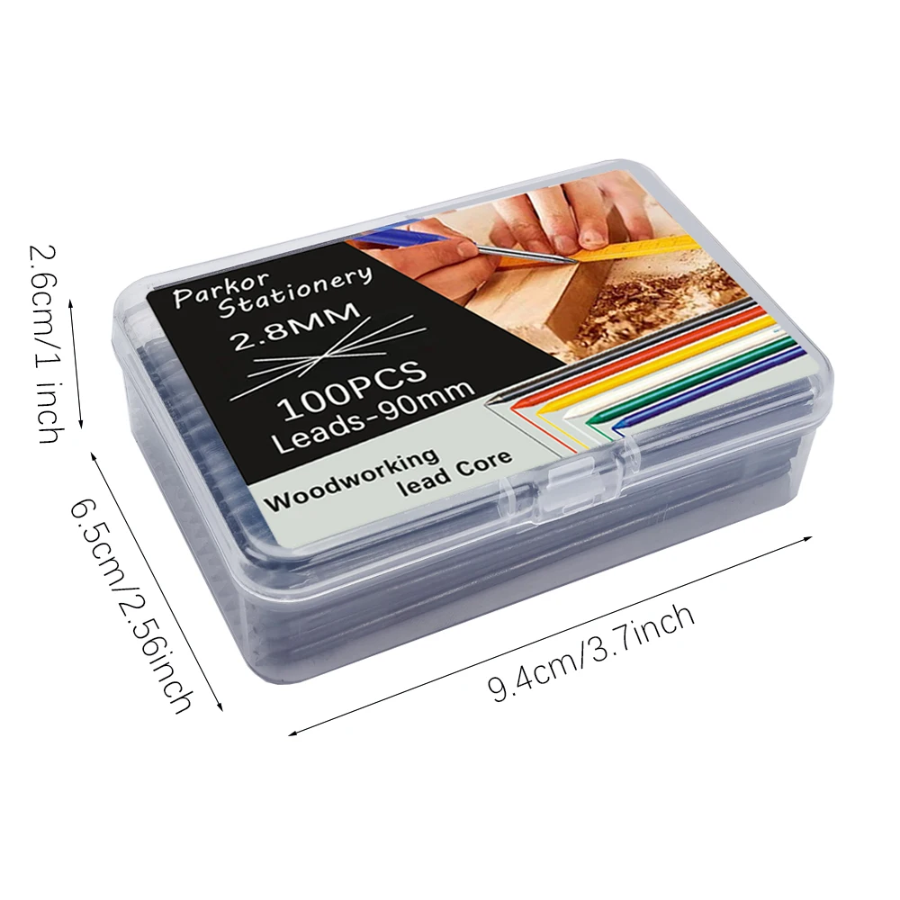 50/100pcs/box 2.8mm 2B Woodworking Pencil Replacement Lead Refill, Carpenter Marking Accessories for Construction Engineer Tool