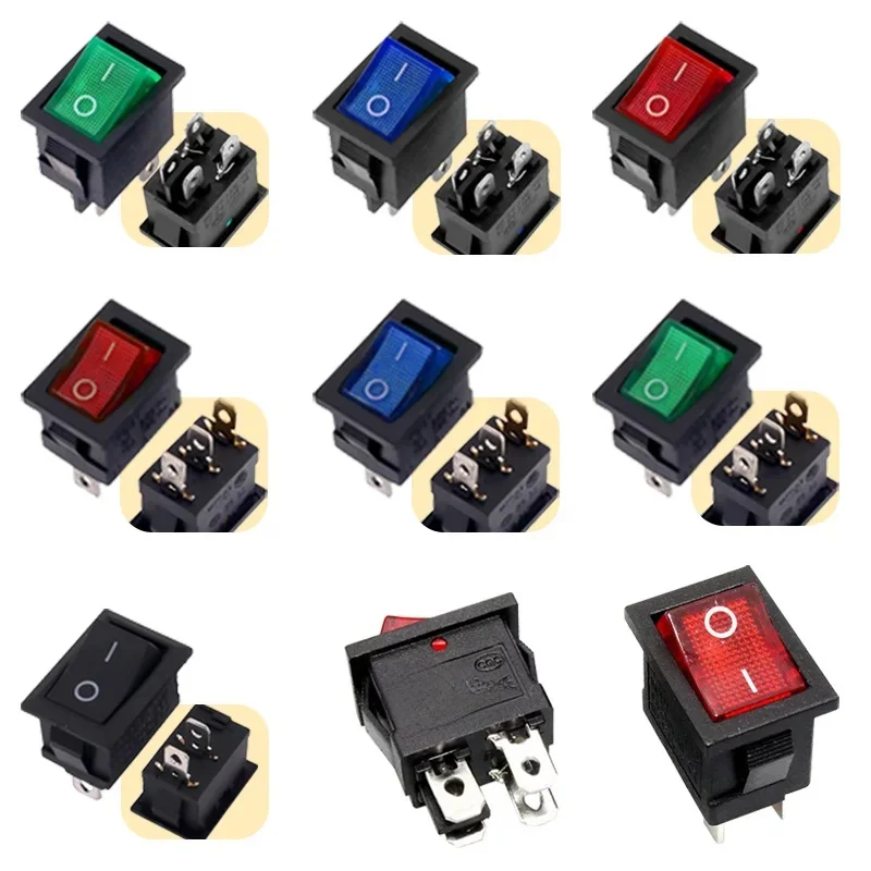 5/20 pièces 15*21mm Type de bateau 2/3/4 broches interrupteur marche-arrêt 6A 250V 10A 125V KCD1 interrupteur à bascule interrupteur d'alimentation